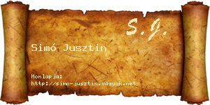 Simó Jusztin névjegykártya